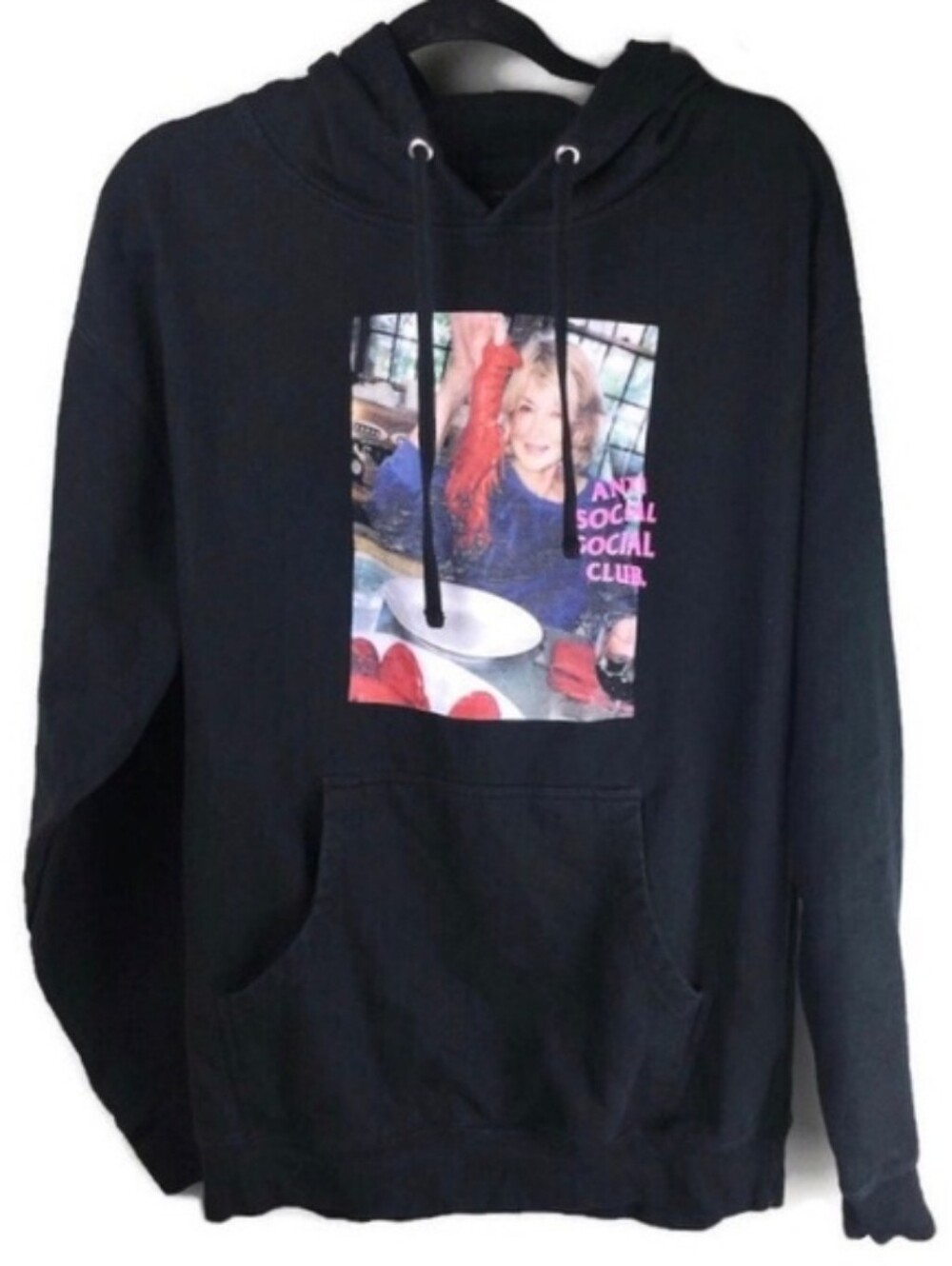 Anti Social Social Club x Martha Stewart Lobster Glitter Back Black Hoodie Large
